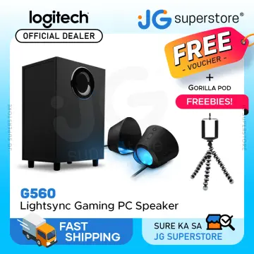 Logitech G560 PC Gaming Speaker System with 7.1 DTS:X Ultra Surround Sound,  Game based LIGHTSYNC RGB, Two Speakers and Subwoofer, Immersive Gaming