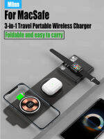 (HOT)3 In 1 MacSafe Wireless Chargers Station Magnetic Portable Qi แท่นชาร์จสำหรับ 14 13 12 Pro Max Mini