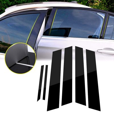 6PCS Window Pillar Posts Cover, for Honda Civic 2006-2011 Side Door Panel Trims, Glossy Black