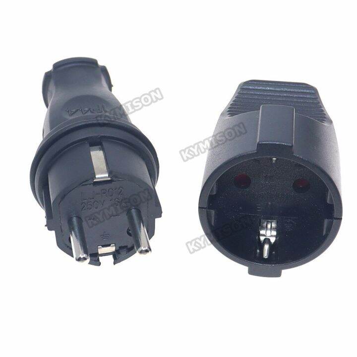 1Pair European 16A Grounded Industry Assemble Wiring Plug Russia Power