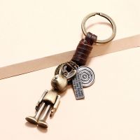 Vintage Style Bronze Alloy Rabbit Robot Charm Car Keychains Key Ring Backpack Multiple Animal Pendant Keyrings Key Chain Gifts