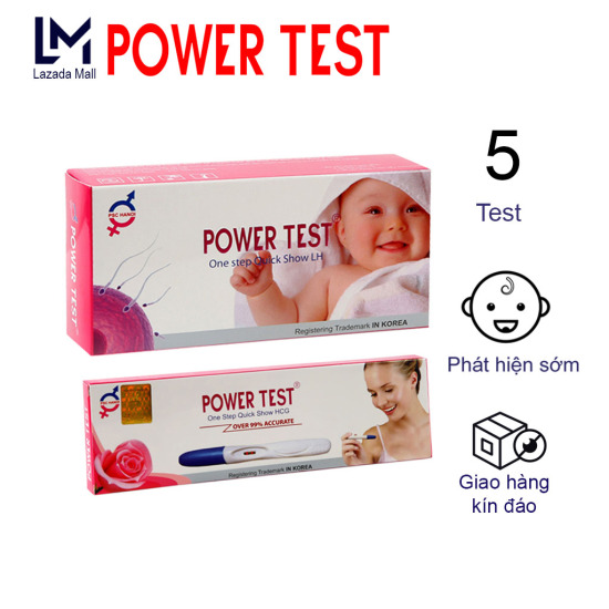 Combo bút thử phát hiện thai sớm powertest + tặng hộp 5 que thử rụng trứng - ảnh sản phẩm 1