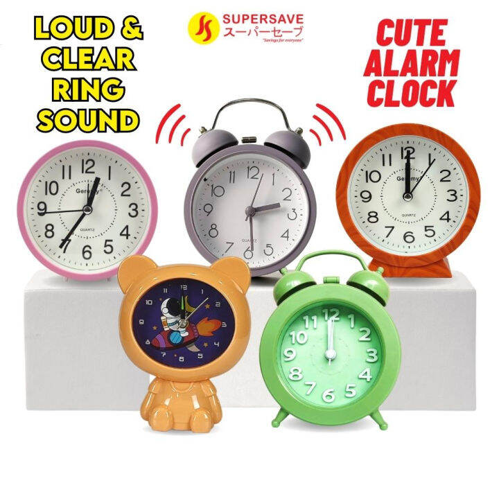 SUPERSAVE Watch Jam Alarm Clock Table Loceng Bell Analog Classic Quartz