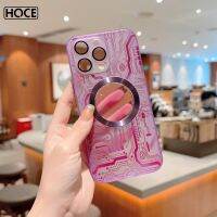 HOCE เคสโทรศัพท์อะคริลิคผิวด้านรูปแบบวงจรหรูหราสำหรับ iPhone 14 13 12 11 Pro Max ฝาแข็งมีรูโลโก้แม่เหล็ก