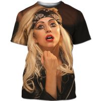 Superstar Lady Gaga 3D เสื้อยืด Star นักร้องเซ็กซี่พิมพ์ Streetwear ขนาดใหญ่ T เสื้อผู้ชายผู้หญิงฤดูร้อนแฟชั่น Casual TShirt