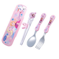 Mickey Children Tableware Raining Tableware Practice Chopsticks Spoon Fork Suitable for Children Cutlery Set