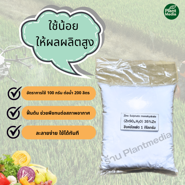 ซิงค์ซัลเฟต-35-zn-ธาตุสังกะสี-แบบผง-zinc-sulphate-monohydrate-บรรจุ-1-กิโลกรัม