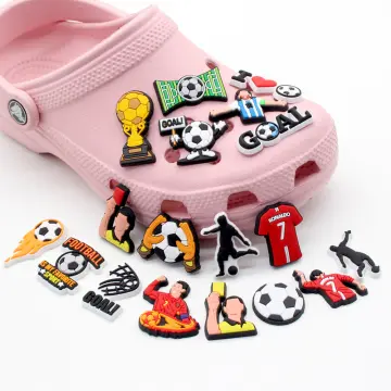 New 1pcs Rugby Logo Jibz Cartoon Football Helmet Series Shoe Charms Croc Clogs DIY Accessories