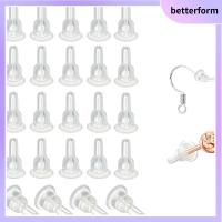 BETTERFORM 100pcs ซิลิโคนทำจากซิลิโคน ต่างหูหลังต่างหู ฝาครอบเต็มรูปแบบ นุ่มนุ่มๆ จุกปิดต่างหูด้านหลัง อุปกรณ์เครื่องประดับอัญมณี 10x6mm แผ่นรองนิรภัย สำหรับต่างหูตะขอกระดุม