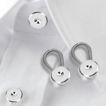 18pcs Metal Collar Buttons Extenders Elastic Button Extender Neck Extenders for Shirt Dress Coat