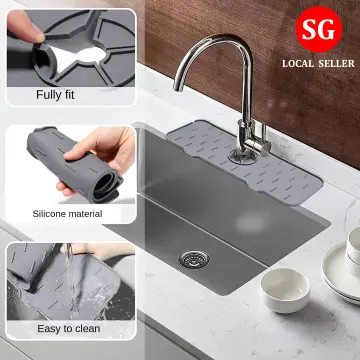 1pc Green Silicone Drain Mat For Family Kitchen Sink, Bathroom Faucet,  Countertop, Stove Splash Guard