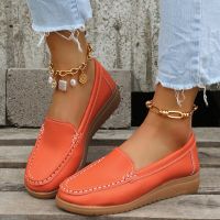 HOT★รองเท้าส้นแบนสตรี2023รองเท้าผ้าใบสตรีขนาด42หนัง Chaussures ผู้หญิง Loafers Sepatu Flat Balet Vulcanized Luxury Zapatos De Mujer