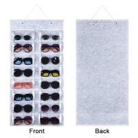 Felt Wall Mounted Sunglasses Organizer Hanging Dust Proof Sunglasses Storage Bag Eye Glasses Display Case with Rope