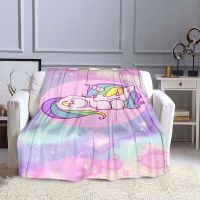 2023 Rainbow unicorn pony 3D Printed Soft thin Blanket,Throw Blanket for Living Room Sofa picnic blanket,Flannel Blanket for summer