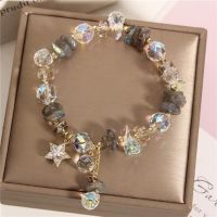 Original Korean Fashion Lavender Romantic Amethyst Bracelet Women Sparkling Pentagram Zircon Pendant Bracelet Bracelet Jewelry