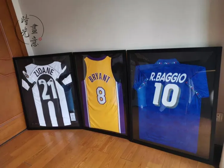 Wholesale Jersey Photo Frame Mounted On The Wall NBA Football CBA Jersey  Collection Display Solid Wood Picture Frame