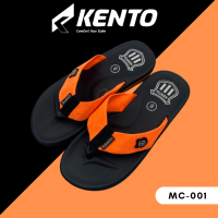 KENTO เคนโตะ รองเท้าสายทอหูคีบ รุ่นMC001-ดำ/ส้ม ไซส์35-46 ใส่ได้ทุกเพศทุกวัย