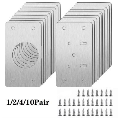 Engsel perbaikan pelat 1/2/4/10 pasang untuk furnitur kabinet baja tahan karat pelat dudukan lemari perangkat keras pemasangan pintu