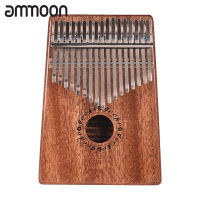 [ammoon]K17M ตุ๊กแก17คีย์ไม้เนื้อแข็งมะฮอกกานีเปียโน Mbira กับเคสใส่ของกระเป๋าใส่โน๊ตบุ๊คแบบพกพาค้อนจูนสติกเกอร์หนังสือเพลงของขวัญที่มีเสียงดนตรี