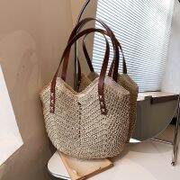 [COD] 2023 new best-selling monofilament bag one-shoulder hollow straw Messenger ladies