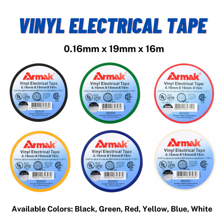 Armak Vinyl Electrical Tape (.16mm X 19mm X 16m) | Lazada PH