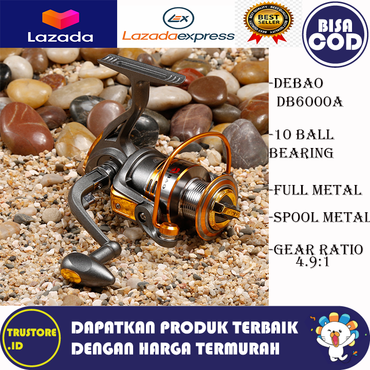 COD Gulungan Pancing Debao ukuran 6000 Spining Reel 10 Ball Bearing
