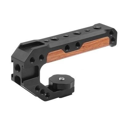 Wooden Camera Top Handle Hand Grip Handgrip 1/4 Screw Monitor Mic Rig Cold Shoe For Nikon Canon Sony DSLR Camera Cage Handle