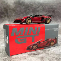 MINI GT 1:64รุ่นรถ Lambor SVJ Roadster รุ่นสปอร์ตอัลลอย #506 LHD สีแดง