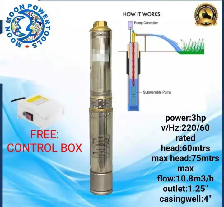 Shimge Deep Well Submersible Wate R Pump 3hp 4 Casing Free Control