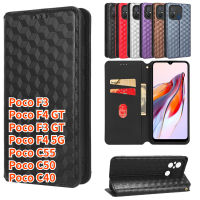 3D พลิกเคสกระเป๋าสตางค์หนังสำหรับ Xiaomi Poco C40 Poco C55 Poco C50รูปแบบสเตอริโอธุรกิจช่องเสียบบัตรเคสฝาพับสำหรับ Xiaomi Poco F3 Poco F4 5G Poco F4 GT F3 GT เคสโทรศัพท์กระเป๋าสตางค์ TPU PU นิ่ม