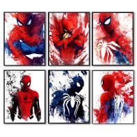Marvel Avengers Art Canvas Print Painting - Superhero Cartoon Watercolor Poster - Children Room Wall Decoration Poster
