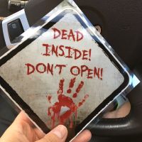 【CC】 Bloody DEAD INSIDE DONT OPEN ZOMBIE Reflective Car Sticker Anti-UV Window Stickers Accessories