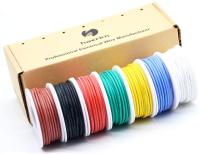 24 awg ซิลิโคนสายไฟ 7 สี 24 Gauge Hookup สายชุดอิเล็กทรอนิกส์ Stranded ทองแดงลวดทองแดงยืดหยุ่น-GGHJY STORE