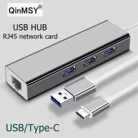 USB C ฮับ3.0 Type C ถึง RJ45การ์ดเน็ตเวิร์ก3.1 4พอร์ตอะแดปเตอร์ OTG เครื่องแยกอเนกประสงค์สำหรับ Lenovo Macbook Air Pro คอมพิวเตอร์ส่วนบุคคล