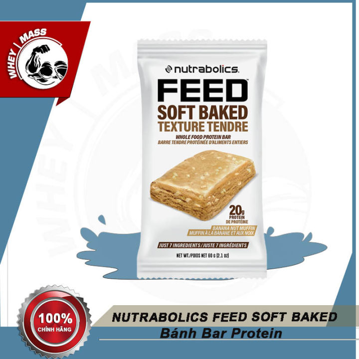 Sale ] Bánh Protein Thay Thế Bữa Phụ NUTRABOLICS FEED SOFT BAKED 60 Gram 1  Thanh Lẻ 