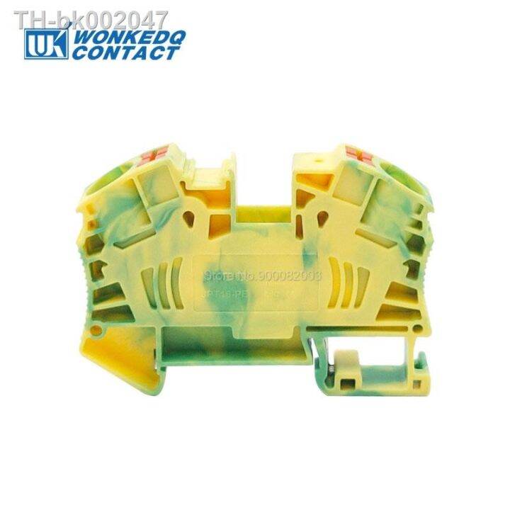 1pc-pt16-pe-ground-modular-terminal-strip-16mm-electric-cable-wire-connector-push-in-pt-16-din-rail-grounding-terminal-block