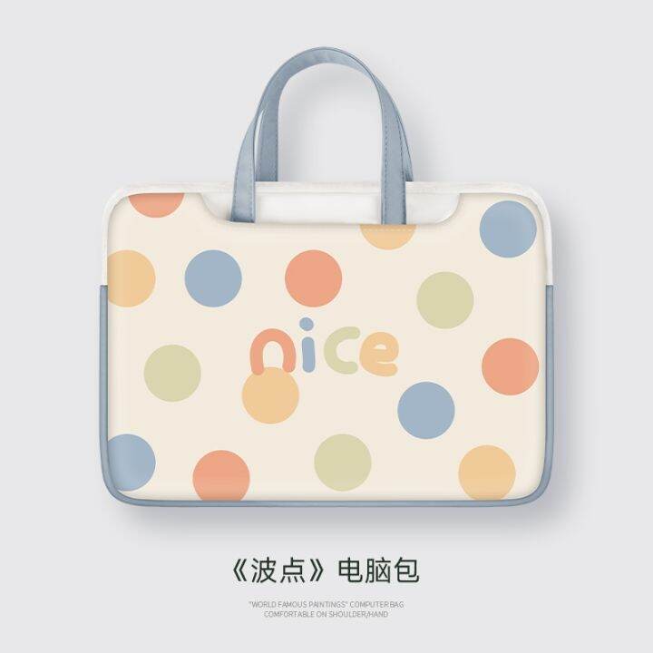 simple-wave-point-laptop-bag-for-women-for-lenovo-xiaoxin-air14-macbookpro15-6-inch-huawei-matebook13-3-xiaomi-16-cute-niche-protective-case-17-inchth