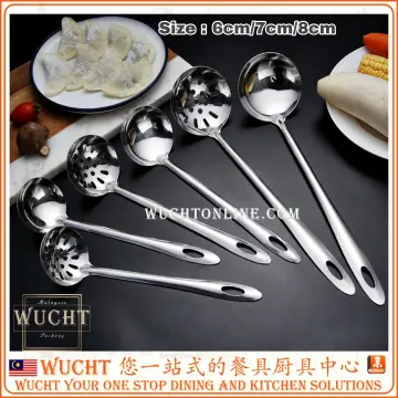 Kitchen Stainless Steel Long Handle Hot Pot Soup Ladle Colander Spoon US  STOCK