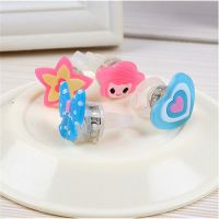 10pcslot Cute Kids Child LED Light Up Flashing Finger Rings Glow Party Favors