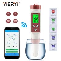 Yieryi New Bluetooth PH Meter PH/EC/TDS/TEMP Meter APP Intelligent Control Water Quality Tester ATC for Drinking Water Aquariums