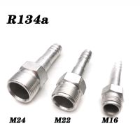 R134aข้อต่อท่อตรง/Curveชายใส่O-แหวนBarbedสำหรับA/C Refrigerantท่อClamp,ฟันด้านนอกJoint M16M22M24-serfgfdtr