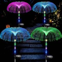 RGB Color Changing Fairy Light Christmas Decor Outdoor LED Solar Power Jellyfish Fiber Optic Light For Home Garden Wedding Party