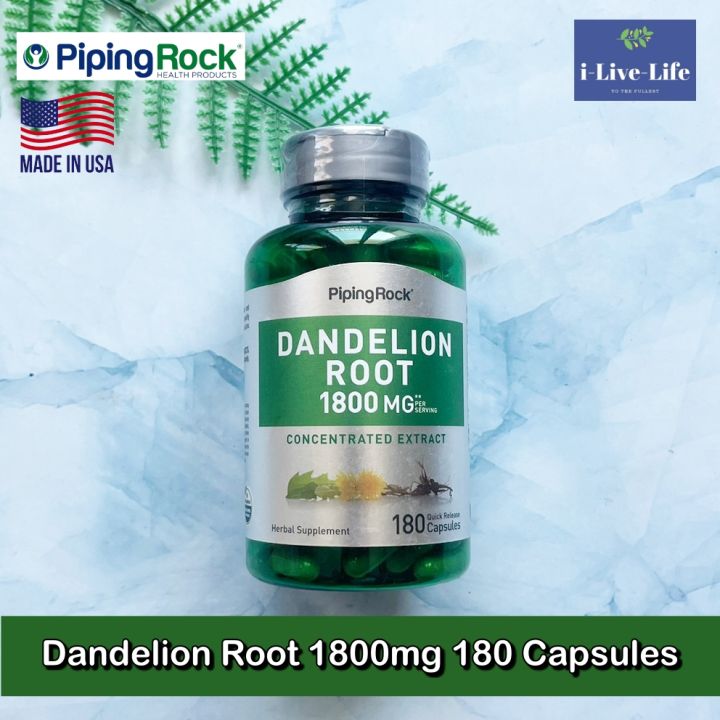 สารสกัดจากรากดอกแดนดิไลอัน-dandelion-root-1800mg-180-capsules-pipingrock
