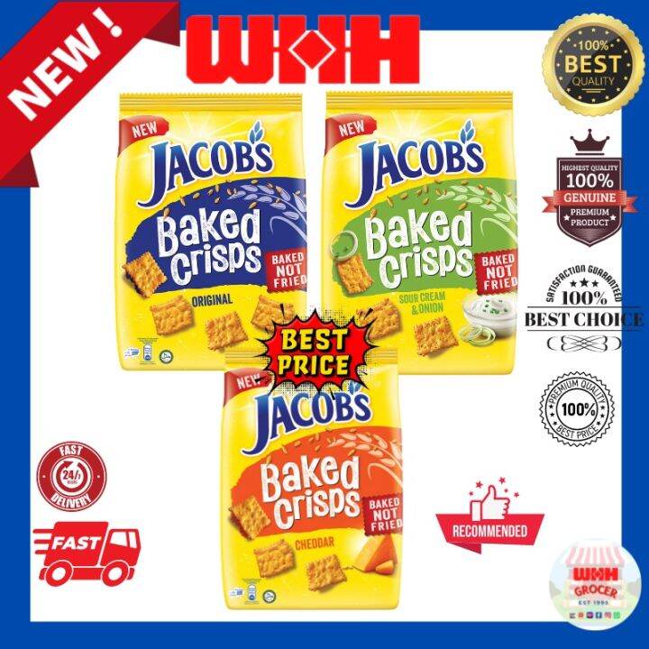 Jacob’s Baked Crisps Original, Sour Cream, and Cheddar Baked Crips