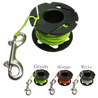 3สีดำน้ำ15M Finger Reel Guide Line ดำน้ำดูปะการังพลาสติก Wreck Cave Finger Spool พร้อม Double Ended Bolt Snap