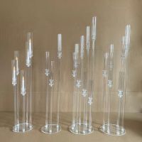 12pc 10pcs 5pcs 1pcs Wedding Decoration Centerpiece Candelabra Clear Candle Holder Acrylic Candlesticks for Weddings Event Party