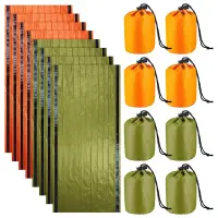 8 Pack Emergency Sleeping Bag Thermal Survival Sleeping Bag Waterproof for Outdoor Camping Hiking Adventure