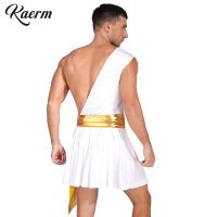 ชุดนักสู้โรมันสำหรับผู้ชายชุดเกราะทหารโบราณชุดคอสเพลย์ฮาโลวีนเทพเจ้ากรีกชุดนักรบอัศวินโบราณ