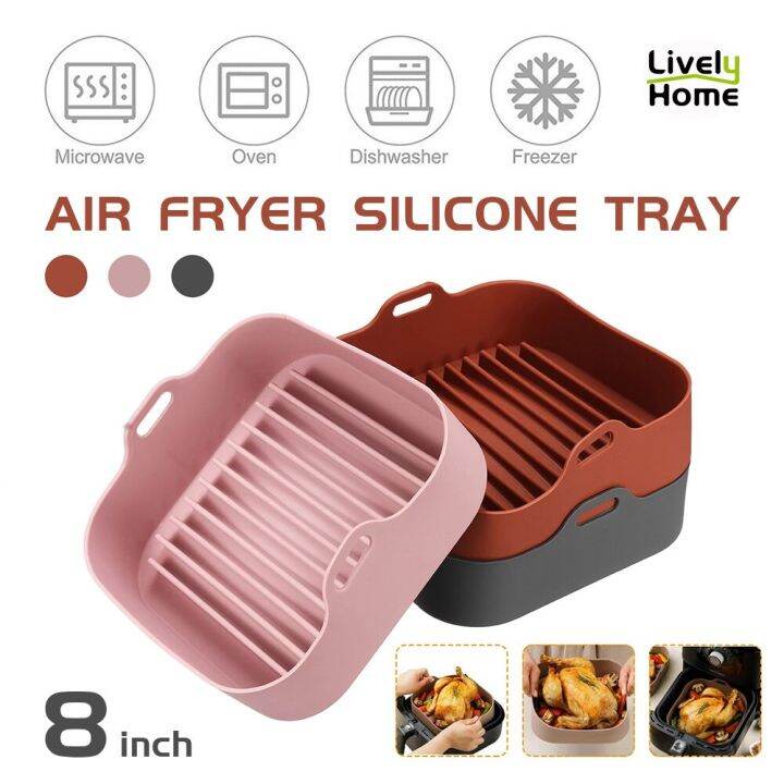 ตะกร้าใส่พิซซ่าไก่แบบไม่ติดหม้อทอด-air-fryer-ทำจากซิลิโคนอุปกรณ์เสริมสำหรับอบในครัวทนอุณหภูมิสูง