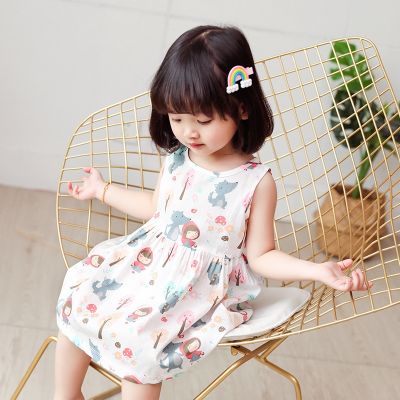 Girl Dress 100 Cotton Kids Summer Clothes Children Flower Dresses Sleeveless Cloth Princess Girls Party Fashion Outfit Clothing